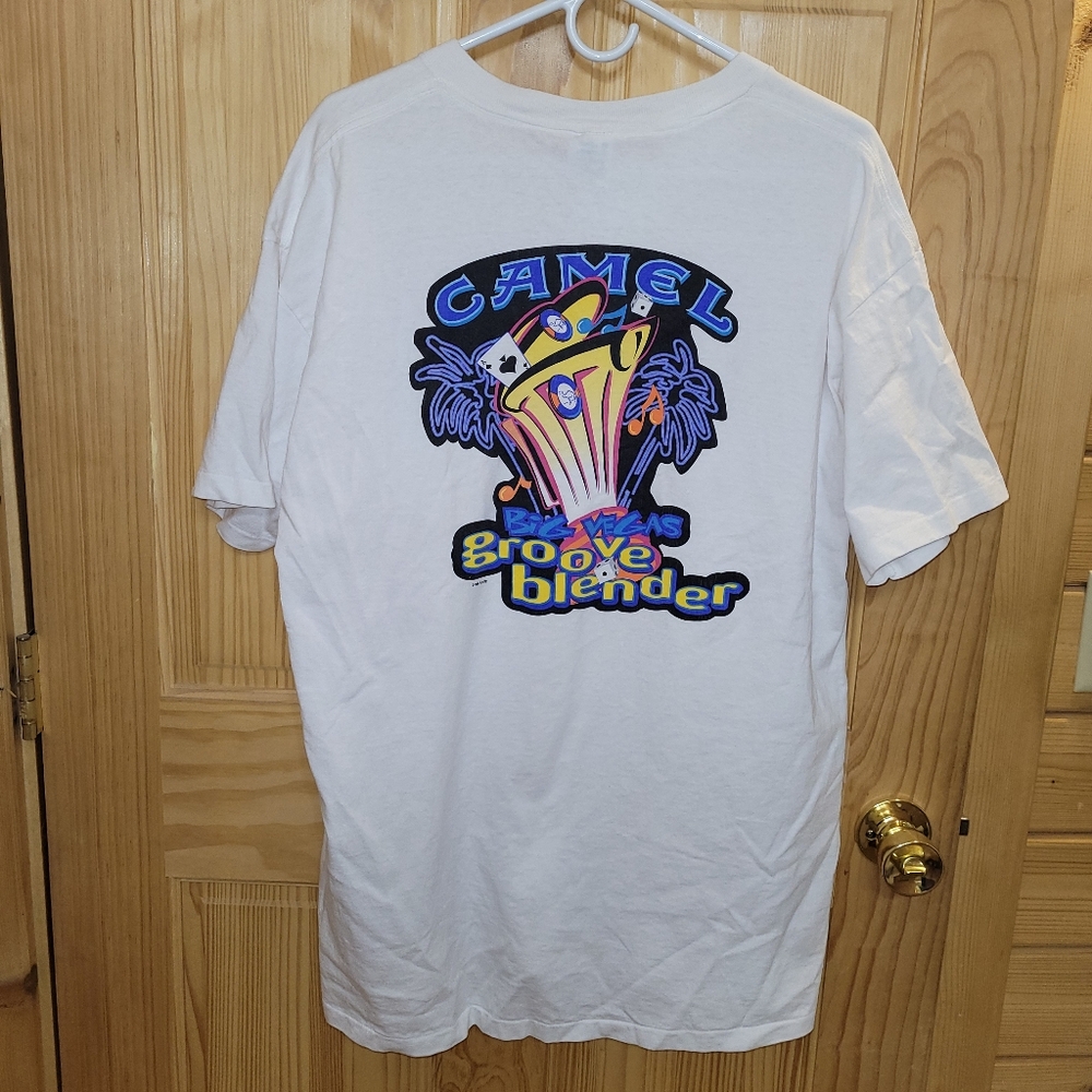 Vintage Camel Cigarettes Big Vegas Groove Blender 1996 Promo Pocket T-shirt XL